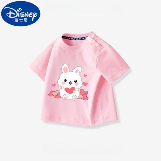 Disney girls T-shirts, children's baby A-class short-sleeved 2025 new cartoon children's pure cotton tops, infant and toddler summer clothing, hot-selling AP14109 purple 80 Recommended height 76-85cm 9-12 months