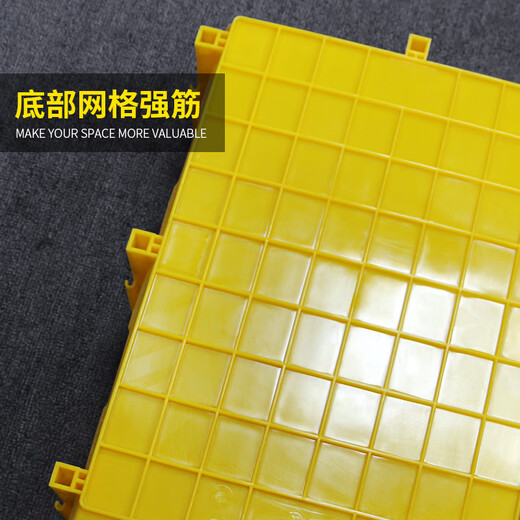 Mingfeng Tenglong shelf parts box combined warehouse storage box oblique hardware plastic thickened material box component screw storage blue single, with pillar + label paper X1# enhanced version 180*120*80MM