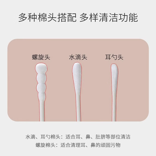 
[Super low price] Baby cotton swab ear cleaning baby ear cleaning special ear booze small head cotton swab double head baby cotton swab water drop + ear spoon 2 boxes 400 pieces