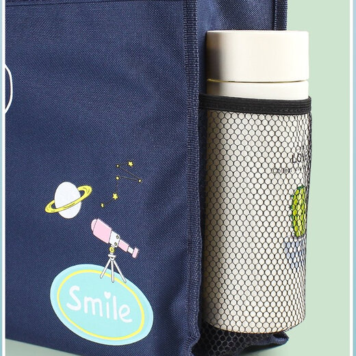 A4 Tutorial Einkaufstasche doppelt eingedickte Doppelschicht Oxford Canvas File Beuteltasche Wasserdichte Auskleidung mit Wasserbecher klein 7371 Große Doppelschichtspeicher Morandi Gray