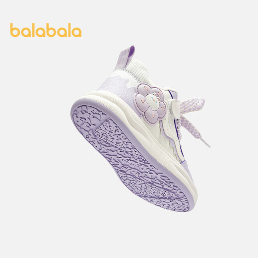 Balabala children's shoes children's sneakers girls sports shoes white shoes 2025 autumn and winter casual shoes sweet plus velvet