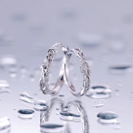 Lipan sterling silver S999 solid silver Gemini couple's ring, adjustable ring, as a birthday gift for Chinese Valentine's Day, Gemini couple's ring, customized
