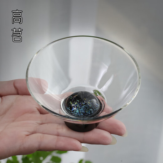 高茗星空斗笠杯功夫茶主人杯单杯茶道个性茶盏高端茶杯玻璃品茗杯杯子 6996繁星斗笠杯100ML 200mL以下