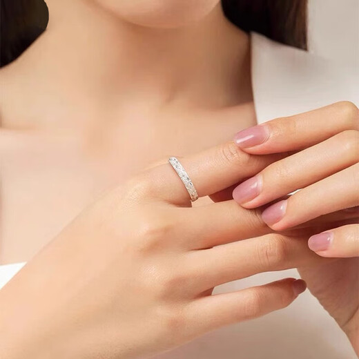 MHFDO China Silver S999 pure silver baby's breath ring for women, light luxury niche index finger ring jewelry for girlfriend, 999 pure silver baby's breath ring for women, same style as Lao Fengxiang