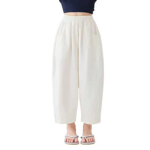 
Ikano I.KARNOW Girls Cropped Pants Summer White Pants 2025 New Children's Pants Summer Thin Girls Mosquito-Repellent Wide Leg Pants Cool Two-Pack [15263m White +15251 Purple] 110