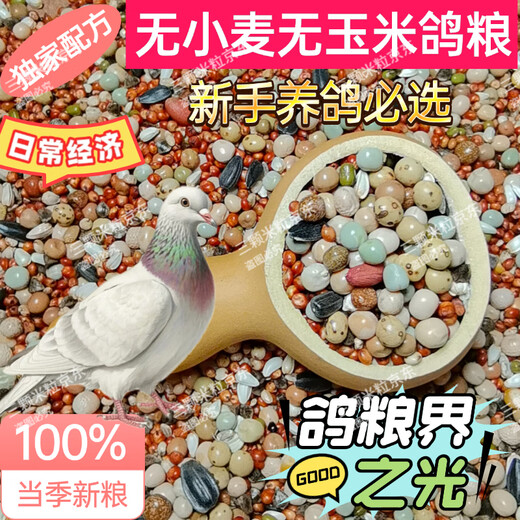 New pigeon food 20 Jin Jin is equal to 0.5 kg. Corn-free pigeon food with corn pigeon feed racing nutrition pigeon food for adult and young pigeons 5 Jin Jin is equal to 0.5 kg. No wheat and corn high-quality pigeon food 20 Jin Jin is equal to 0.5 kg.