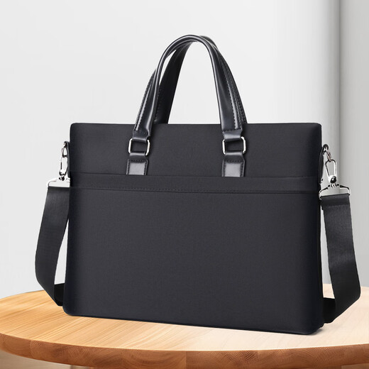 Sieben Wolf Aktentasche Herren Aktenbeutel Handtasche Herren Aktentasche Frauenpendelgeschäftsbesprechung Schwarz + Riemenlänge 38*Höhe 29*Breite 7cm