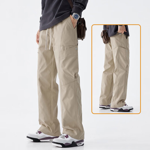Pantalones casuales europeos y americanos de Charlotte para hombres en verano delgada solta 2025 NUEVA Marca de moda Pantalones de carga al aire libre 9857B Negro [Summer delgado] L 105Jin [Jin iguala 0.5 kg] -120Jin [Jin equivale a 0.5 kg]
