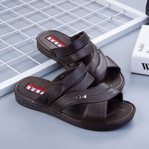 Huilirui [Vietnam Gummi] Koreanische Version von nicht gleitenden Gelegenheitssandalen bequem und langlebige Vaters Schuhe Herren Sandalen neu im Sommer 698 Black (Anti-Slip-Upgrade) 44