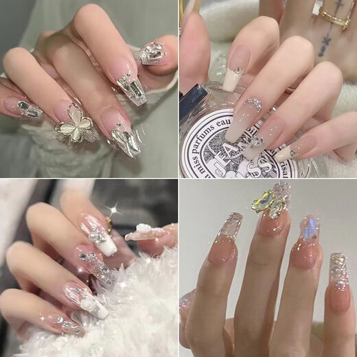 穿戴甲片高级感手工猫眼穿戴甲成品指甲贴片假指甲ins风美甲片 L15253微醺梦境 美甲胶水款
