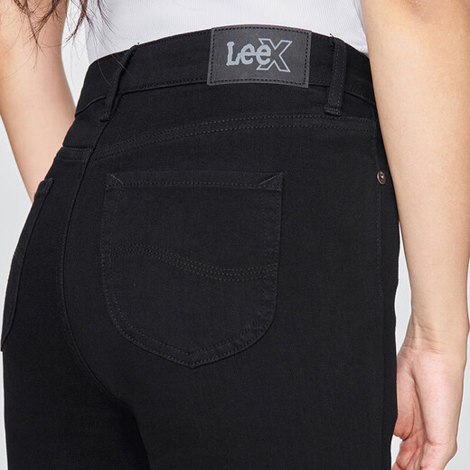 Lee25 autumn and winter new comfortable classic five-pocket high-waisted black women's jeans black 27