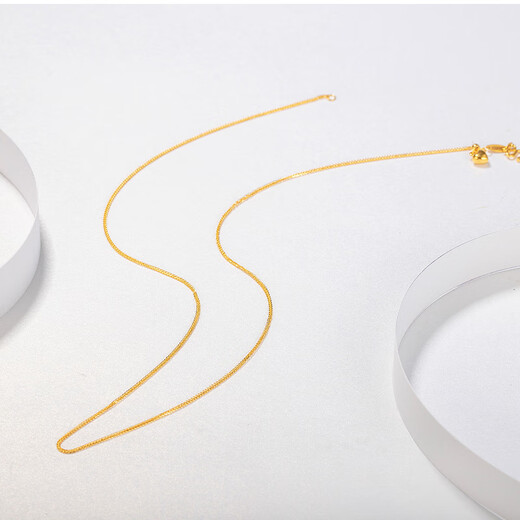 Mingzuan International 18k gold love pull Chopin chain necklace women's au750 simple plain gold clavicle chain birthday gift for girlfriend