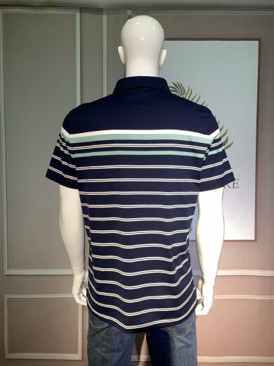 Nuevo verano de manga corta y 2 camisetas para hombres negocios casual y cómodo de algodón de algodón sin planchar collar d12083 d12083 verde claro s