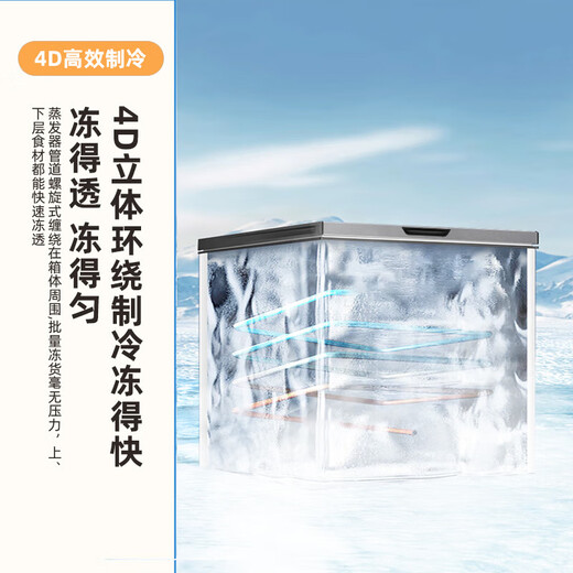 Xinfei Freezer First Class Energy Efficiency Frost Reducing Small Freezer Home Commercial Storage Energy Saving Refrigerator Freezer Small Rental Refrigerator Breast Milk Tea Fresh Refrigerator Gray 300L High Efficiency Frost Reduction-36 Cryogenic Quick Freezing