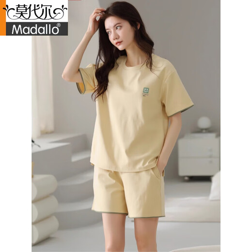 莫代尔睡衣女2025夏季新疆棉短袖短裤简约休闲棉质薄款家居服套装可外穿 Z9859 M 建议80-100斤