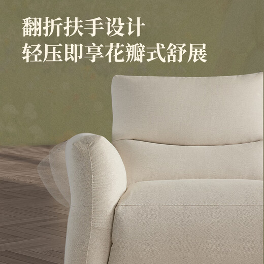Lezhibao lazboy canapé fonctionnel salon de style crème tissu électrique zéro canapé mural de fleur vallée promenade 679 yunlanbai - trois personnes gauche électrique - 2,59 mètres
