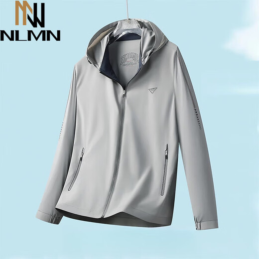 NLMN New Summer Holed Ice Silk Sun Protection Protection para la chaqueta informal del al aire libre delgado y elegante de los hombres 9928 azul marino M 170
