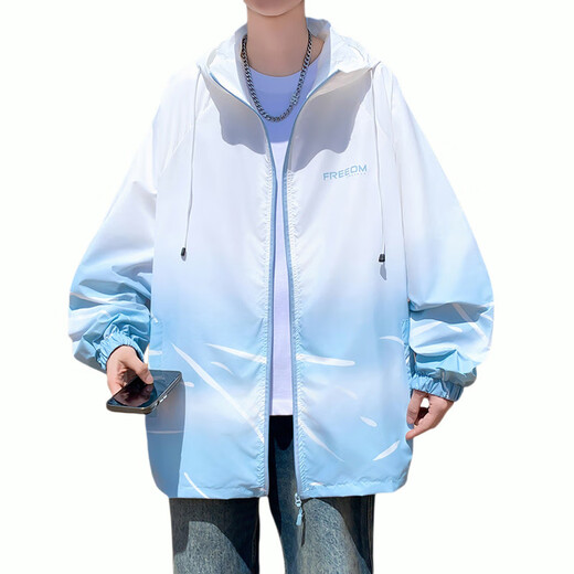 奥计高中生衣服男冰丝男生初中生夏季2025新款外套青少年大童透气潮 6626灰色(单件外套) 品质升级 L 90-110斤左右