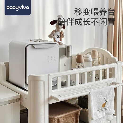 babyviva尿布台婴儿护理台新生儿宝宝换尿不湿婴儿床多功能按摩抚触洗澡台 单尿布台进口HDPE-食品级-0甲醛