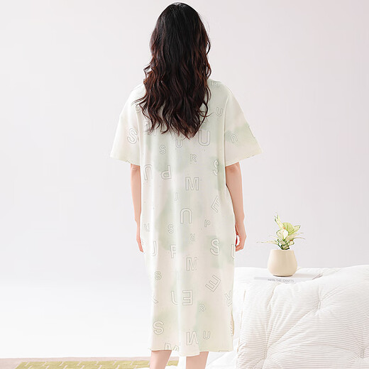 Modal Nachthemd für Frauen Sommer kurzärmeligte Pyjama 2025 Neuer Sommer Dünne schwangere Frauen Sommerkleid Zh14109 2xl (175)