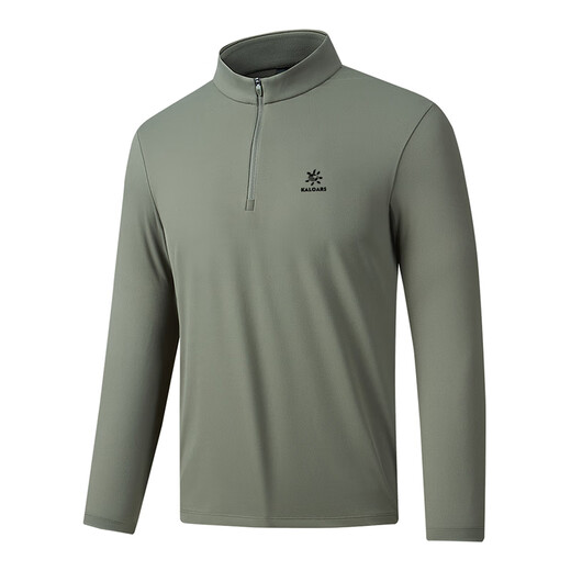 Kailash Mint Sweatshirt Men's Jacket Spring and Autumn Long Sleeve T-Shirt Solid Color Casual Style Half-Zip Bottoming Shirt Stand Collar Sports Top Black TS-772636 XL