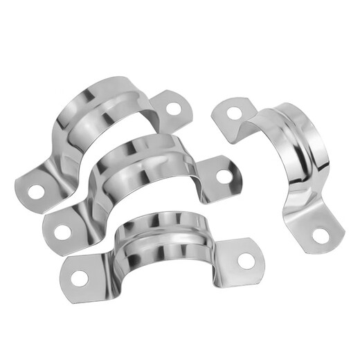 Jinchao 304/201 stainless steel pipe clamp riding pipe bracket pipe buckle throat hoop water pipe clamp U-shaped pipe clamp hoop M25 (6 points) 10 pieces