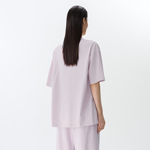 江南布衣（JNBY）【商场同款】25春新品T恤女趣味猫咪印花宽松圆领中袖5P2112550 671/灰粉 XS