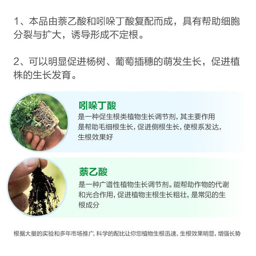 5% indole butyric acid, naphthalene acetic acid, grape fruit tree poplar growth regulator to promote rooting and improve survival rate 100g*1 bottle