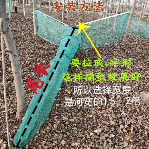 Imported fishing net, fishing net, eight-character fish, shrimp, tiger mouth, aircraft drag net, fish cage, eel, loach, clear pond seine, 1.5 meters wide, 0.5 meters high, 1.1 meters tail