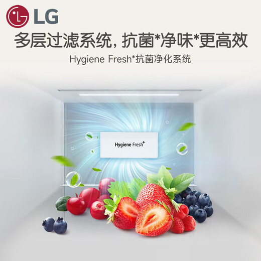 
LG655L double door refrigerator, perspective window, multi-dimensional wind curtain, dual-wind system, air-cooled frost-free conversion, large-capacity refrigerator, S653MPY33D silver