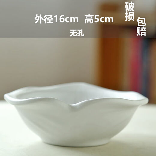 幸悦苔藓球花盆文竹无孔水样陶瓷创意家用紫砂中式禅意办公室摆件盆景 TX小号平口JW1098灰砂 陶瓷