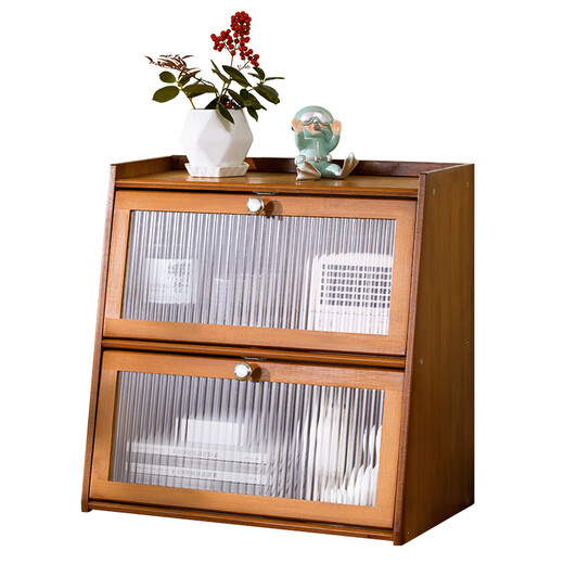 Trojan storage cabinet desktop locker home snack multi-layer locker dust-proof toy storage cabinet corner cabinet low cabinet Changhong transparent door original color - three layers 40 long