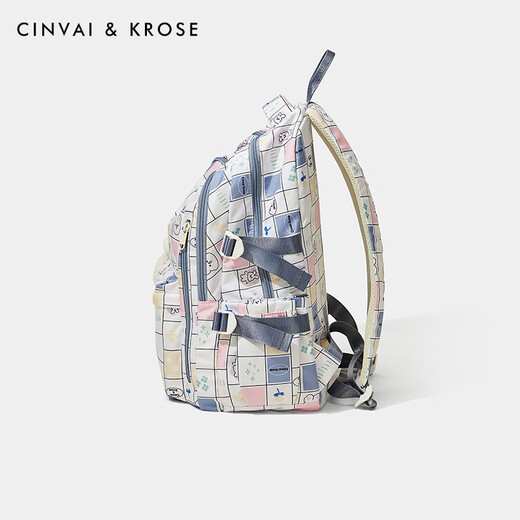 Cinvaikrose Site officiel Small C / K Bags Bags Women's Bag Schoolbag Women's 2025 Nouveau sac à dos léger voyage grande capacité Sac à dos Blue Plaid