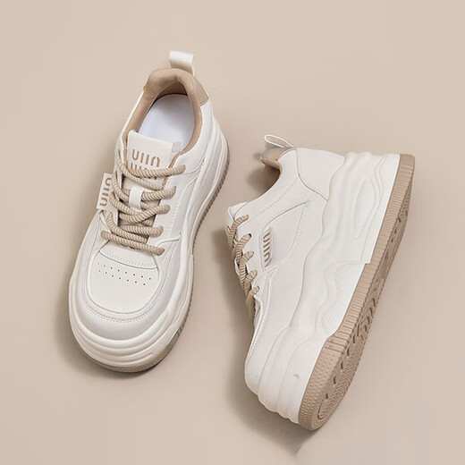 NOSSKISS luxury high-end brand shoes for women 2025 new small height-enhancing thick sole versatile sports and casual white shoes red 37