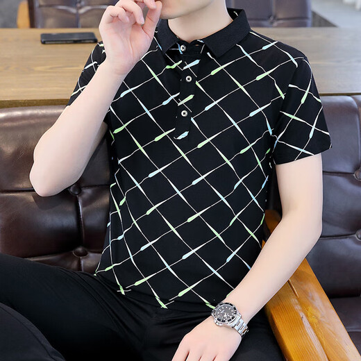 Fat Donglai 2025 summer new Polo shirt short-sleeved men's trendy brand ins slim lapel half F9226 white M