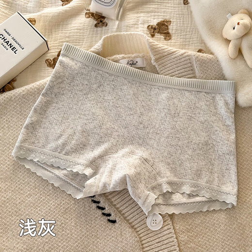 Pantalones de boxeadores modales para mujeres ropa interior floral de crema verano Pantalones de seguridad de niñas transpirables delgadas de dos en uno L 3 piezas L
