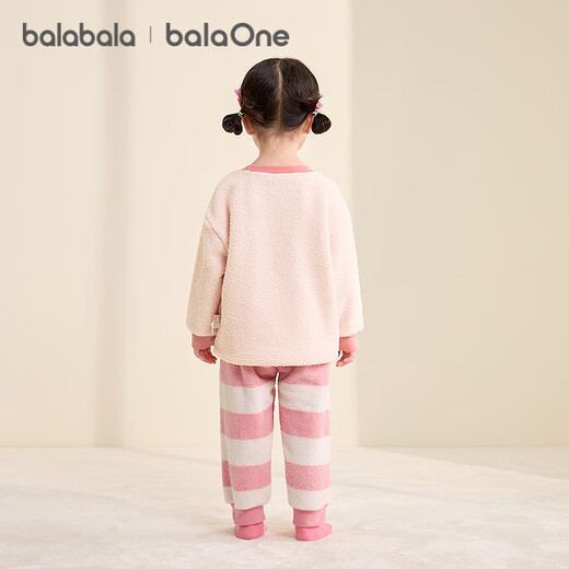 Bala BalaOne baby pajamas set winter new half-velvet home clothes for boys and girls to keep warm