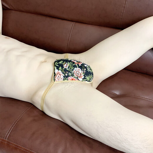 Clolv kiss CK sexy low waist thong men's underwear bikini ultra small one-line underwear high elastic cotton breathable sweat-absorbent black one size