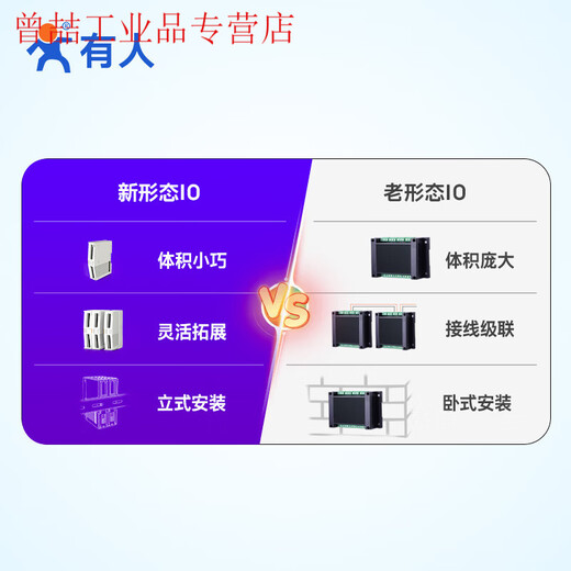 Yue Changsheng IO controller RS485 serial port relay acquisition module building block gateway Modbus RTU human IO 4DI+4DO (USR-IO4040)