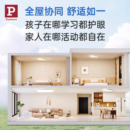 Paulmann P E series German Paulmann eye protection ceiling lamp full spectrum modern simple living room bedroom children's room set E series small warm white light recommended 8-12m warm white light 4000K