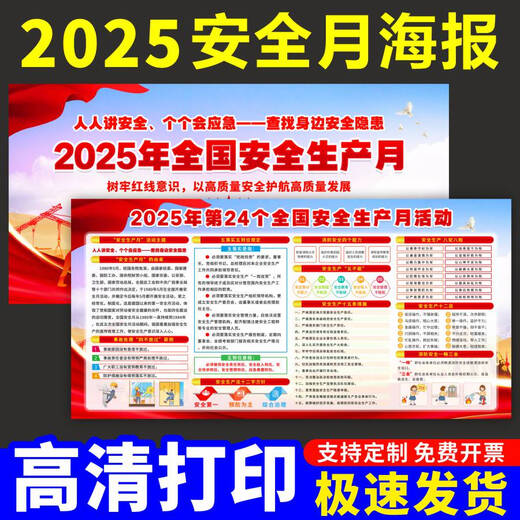 Yonghuan 2025 Mois de production de sécurité Affiche Affiche Factory Fire Sécurité Promotionnel Affiche Atelier de sécurité Slogan SLOGAN SCY1047 Package / 6 Photos-40x60cm