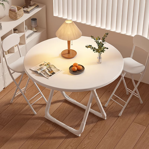 Chibalun home dining table small apartment cream white dining square table rental house light portable stall milk tea shop folding table