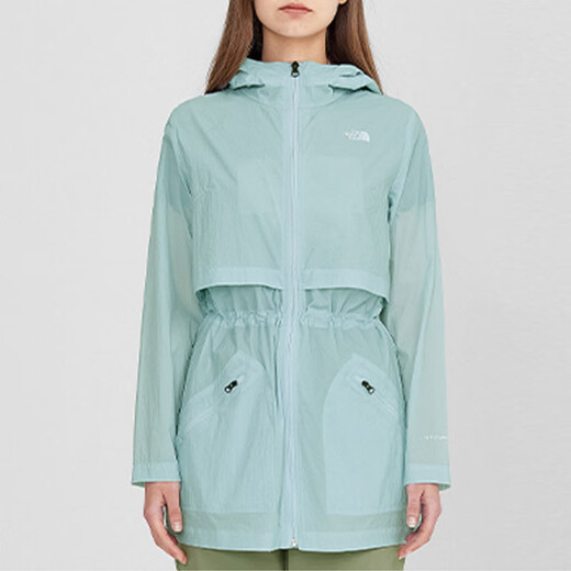 北面THE NORTH FACE 户外运动可收腰连帽外套 防水防风防晒服 女款 蓝 蓝色 M
