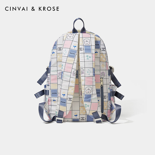 Cinvaikrose Site officiel Small C / K Bags Bags Women's Bag Schoolbag Women's 2025 Nouveau sac à dos léger voyage grande capacité Sac à dos Blue Plaid