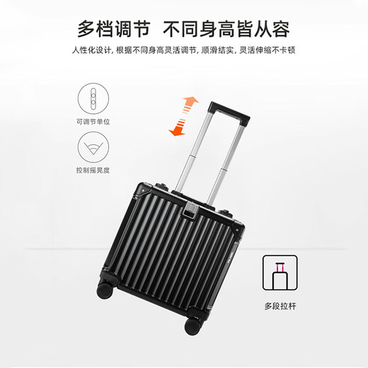 Walker Shop行李箱小型轻便登机箱拉杆箱男新款密码箱子旅行箱 白色 16英寸 【现货直发/横款可登机】