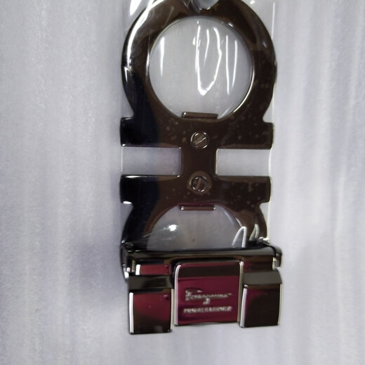 Suitable for Ferragamo belt buckle 8-figure buckle pure copper smooth buckle men's belt head accessories 3.5cm glossy silver