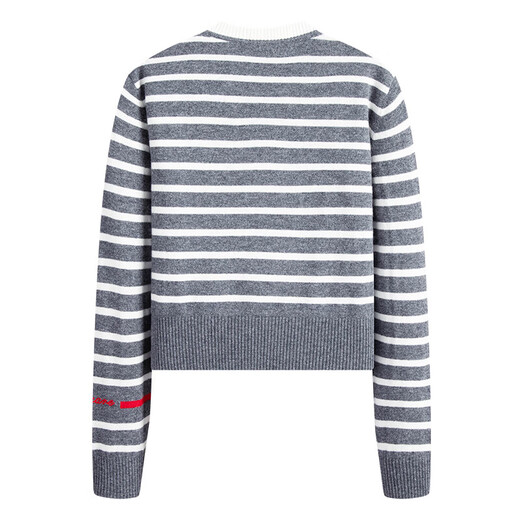 
Navigare Italian small sailboat striped cardigan ladies 2025 autumn new skin-friendly sweater warm sweater Zhigeng blush white S