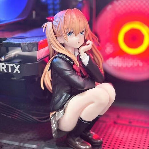 Figura de Akika de Evangelion Evangelion Evangelion Evasion Radio2 Modelo 2D Animio de anime Posición de sentadillas periféricas Asika