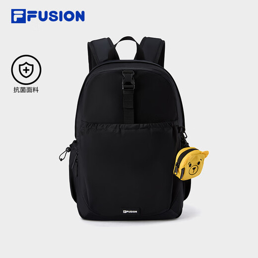 FILA FUSION斐乐潮牌【章昊同款】情侣款漫游包2025秋新款男女双肩包 深黑-BK XS