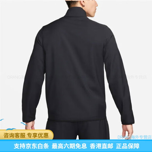 Nike (Nike) cómodo y moderno de collar con cremallera de manga larga versátiles de cordero simple traje deportivo casual para hombres y mujeres Black Chaqueta + pantalones negros M